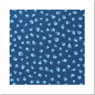 Abstract Classic Blue Dots Paint Art Posters and Art